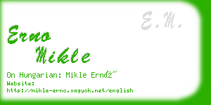 erno mikle business card